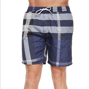 Burberry Men’s Gowers check swim shorts.
